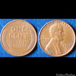 1 cent Lincoln (wheat penny) 1953 D