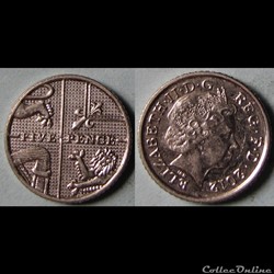 5 pence Elizabeth II (4ème effigie, type blason, acier plaqué) 2012
