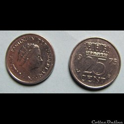 25 centimes Juliana, 1975