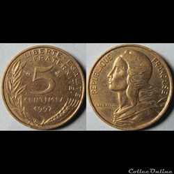5 centimes Marianne 1997