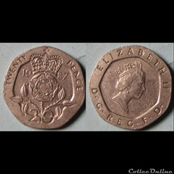 20 pence Elizabeth II (3ème effigie) 1987