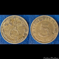 5 reichspfennig (bronze-aluminium) 1939 B