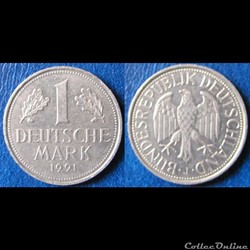 1 Deutsche mark 1991 J