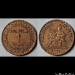 1 franc Chambres de commerce de France 1927
