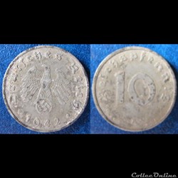10 reichspfennig (zinc) 1942 A