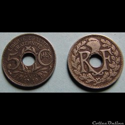5 centimes LINDAUER, petit module 1930