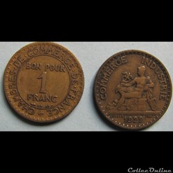 1 franc chambres de commerces de France 1922