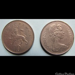 10 new pence Elizabeth II (2ème effigie) 1975
