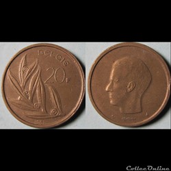 20 francs Baudouin Ier (nr) 1981