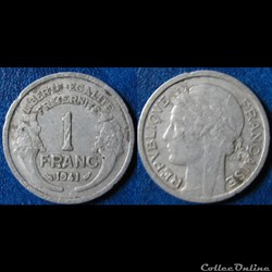 1 franc Morlon (légère) 1941