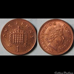 1 penny Elizabeth II (4ème effigie, acier plaqué) 2007