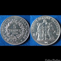 5 francs Hercule de Dupré 1996