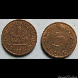 5 pfennig 1984 D