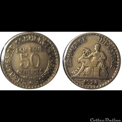 50 centimes Chambres de Commerce de France (2 fermé) 1928