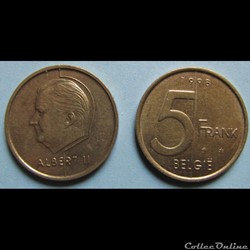 5 francs Albert II 1998