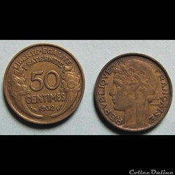 50 centimes MORLON (2 et 9 ouverts) 1932