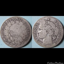 2 francs Cérès (grand A) 1871 A