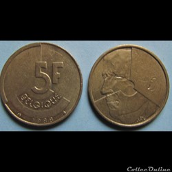 5 francs Baudouin Ier 1988