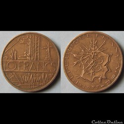 10 francs Mathieu (B) 1977