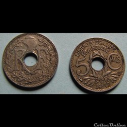 5 centimes LINDAUER, petit module 1937
