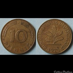 10 pfennig 1975 J