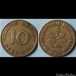 10 pfennig 1966 D