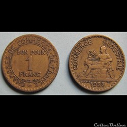 1 franc chambres de commerces de France 1923