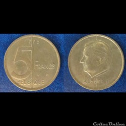 5 francs Albert II 1996
