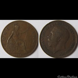 1 penny George V (1ère effigie) 1913