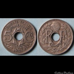 5 centimes Lindauer (petit module) 1925