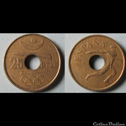 25 pesetas JO de Barcelone 1992
