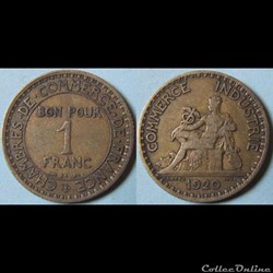 1 franc Chambres de commerce de France 1920