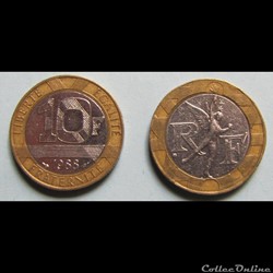 10 francs GENIE DE LA BASTILLE 1988