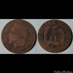 5 centimes NAPOLEON III (tête laurée) 1862