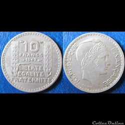 10 francs Turin (petite tête) 1947