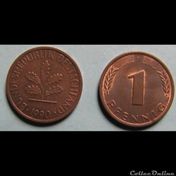 1 pfennig 1990