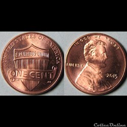 1 cent Lincoln (Union Shield) 2015