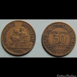 50 centimes chambres de commerce de France 1926