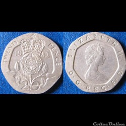 20 pence Elizabeth II (2ème effigie) 1982