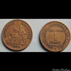 1 franc chambres de commerces de France 1925