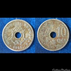 10 centimes Léopold II type Michaux 1904