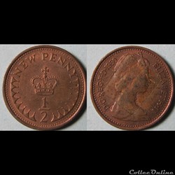 1/2 penny Elizabeth II (2ème effigie) 1980