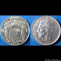 10 francs Baudouin Ier (nr) 1979