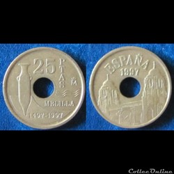 25 pesetas Melilla 1997