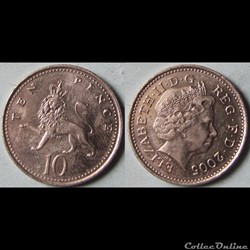 10 pence Elizabeth II (4ème effigie) 2005