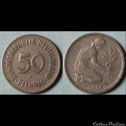 50 pfennig 1968 F