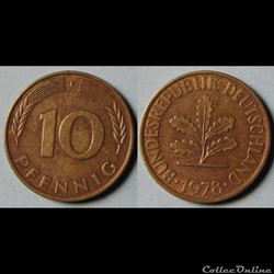 10 pfennig 1978 F