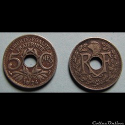 5 centimes LINDAUER, petit module 1924