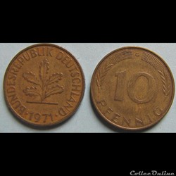 10 pfennig 1971 G