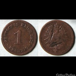 1 pfennig Wilhelm I (type 1) 1875 F